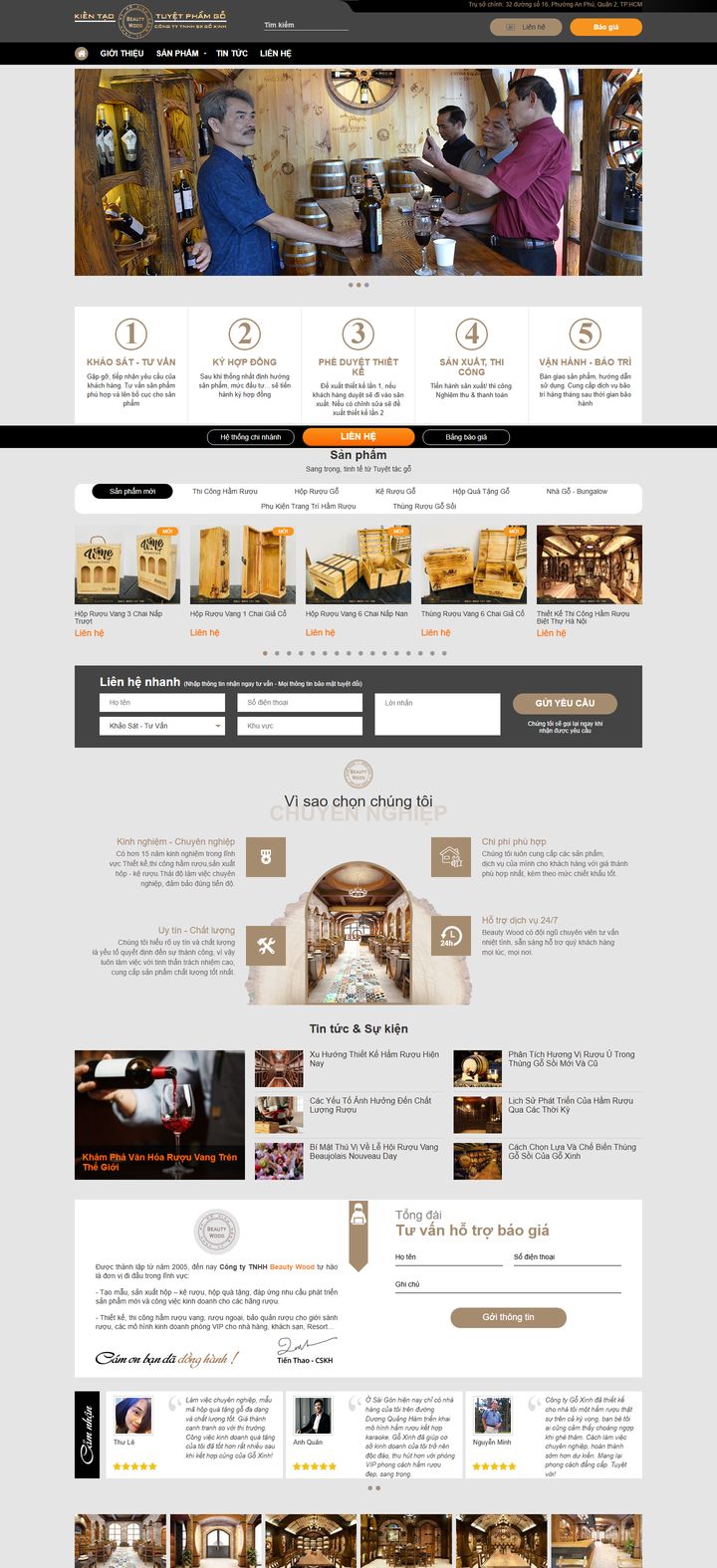 Giao diện website beautywood.vn